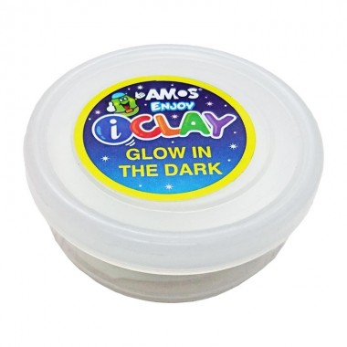 Bote de arcilla polimerica blanco de 18 grs de pasta polimerica brillante en la oscuridad  i-Clay