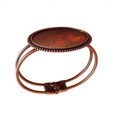 brazalete bronce con base de camafeo con cierre
