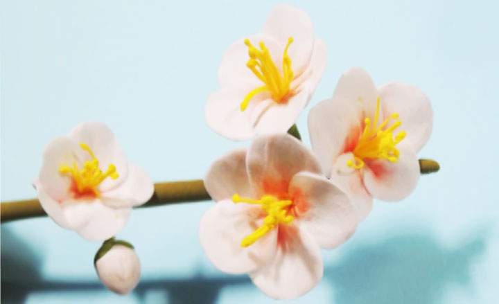 flor de cerezo de arcilla polimérica